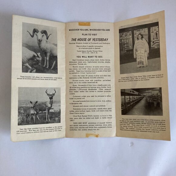 Vintage House of Yesterday Hastings Museum Brochure Nebraska World Famous - Picture 3 of 5
